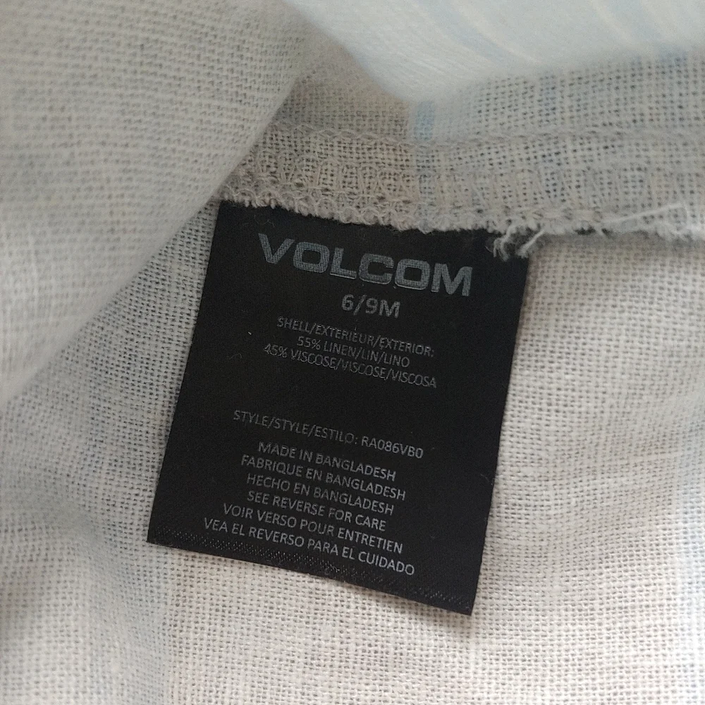 Volcom Blue and Gray Striped baby romper - Picture 9 of 9
